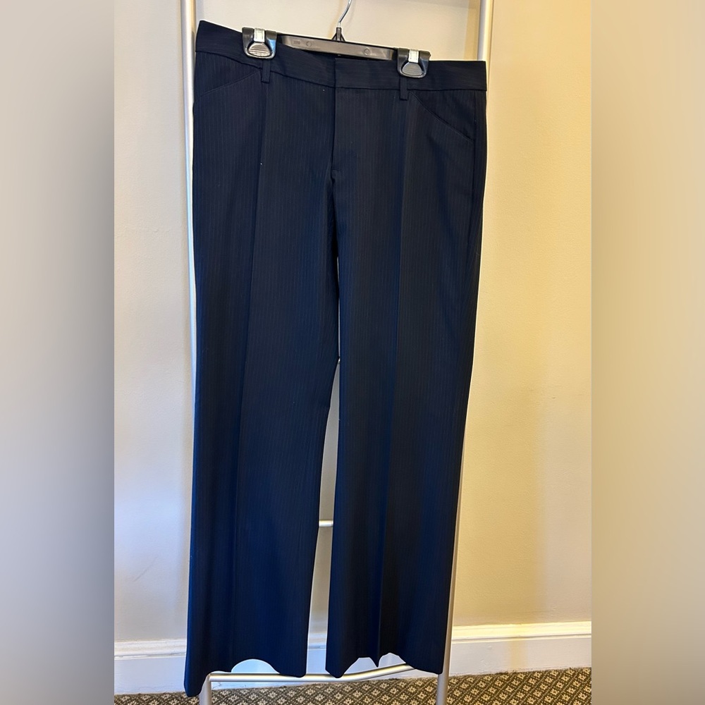 Gap Perfect Trouser Classic Navy Pinstripe Women's Pants Size 2A - Picture 2 of 3
